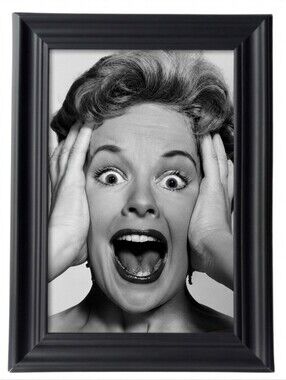 Woman Screaming Retro vintage Horror Retro Frame Photo Print Art Gothic Decor